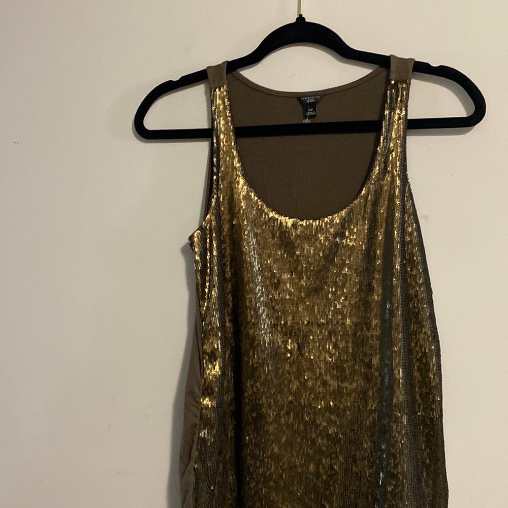 Ann Taylor top brown size SP shimmering in the front